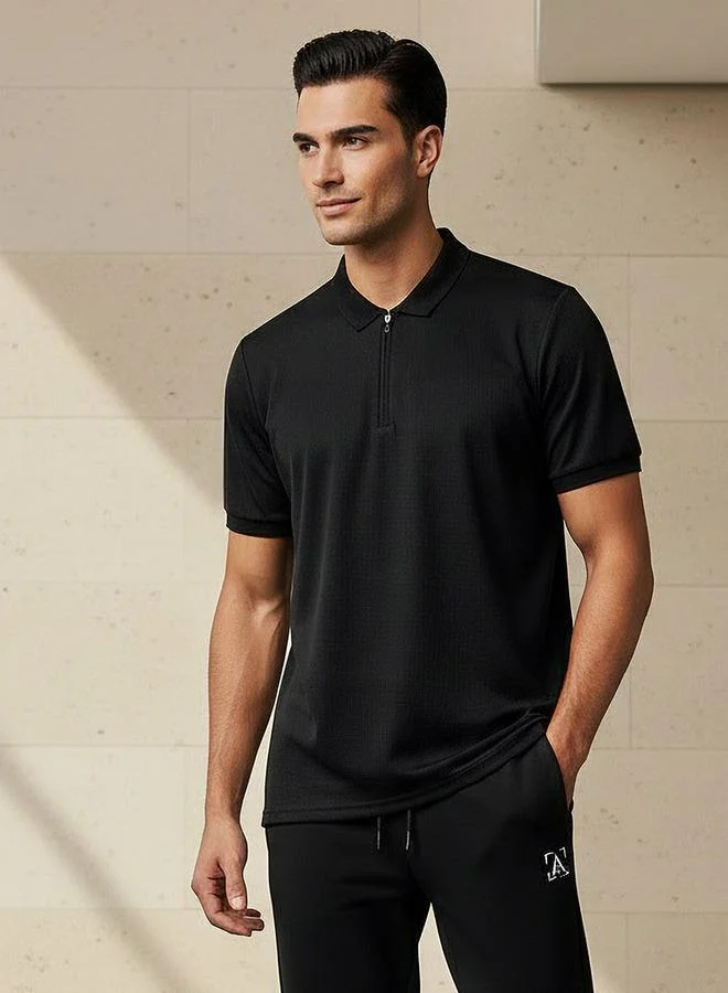 سبلاش فيڤ Men Short Sleeves Textured Polo T-shirt
